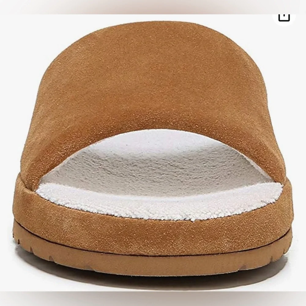 New Vince Karina-2 indoor/outdoor tan suede sandals size 8 - Picture 2 of 7
